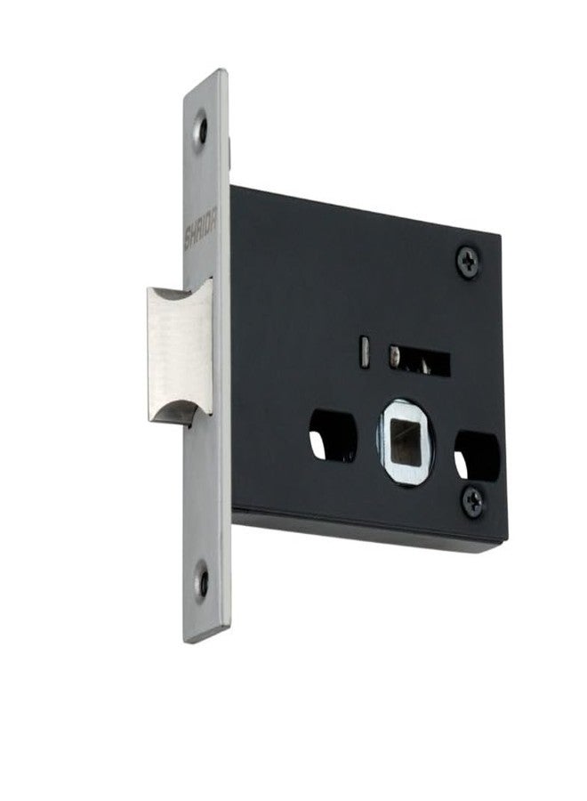 Shrida 446 Stainless Steel Door Handle Set with Lock Body - Heavy Duty Lever Handle on Plate (5” Plate) - Sleek Satin Finish | Includes Lock, Screws & Baby Latch | Fits 30-50mm Doors - Image 3